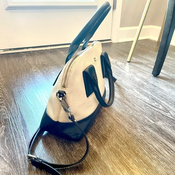 🔥🆕Kate Spade Cream & Black Satchel Handbag - Picture 6 of 10